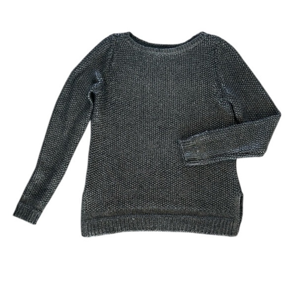 WHBM gun metal knit sweater size small